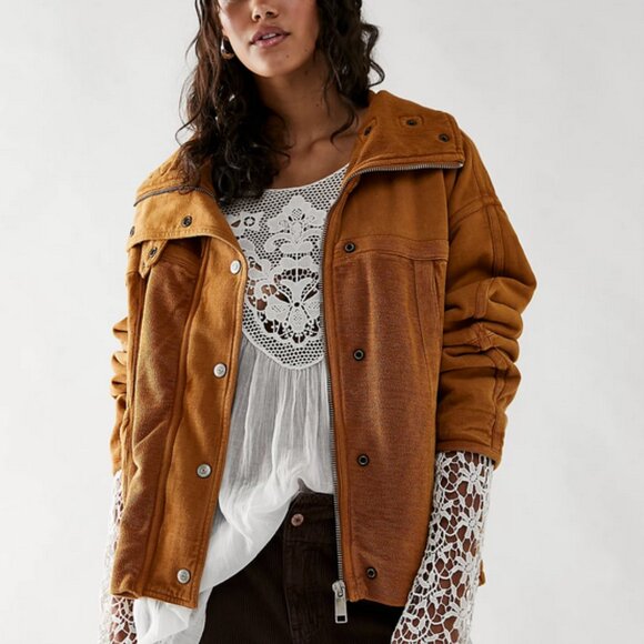 Like NEW Free People We The Free Twist It Aviator Jacket Size S - Picture 11 of 12